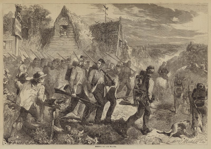 Miliz auf dem Marsch von Edmond Morin