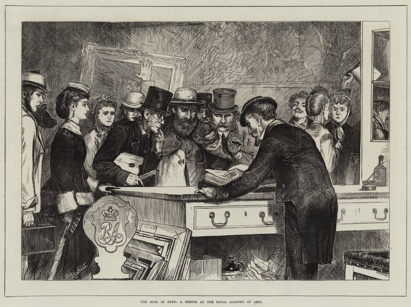 Das Buch des Schicksals, eine Skizze in der Royal Academy of Arts von Edmund Richard White