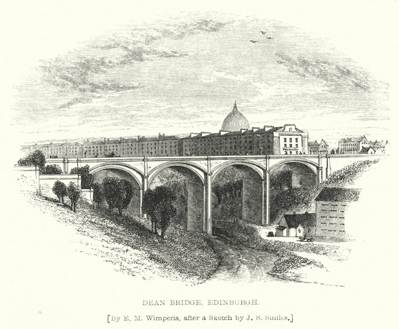 Dean Bridge, Edinburgh (Gravur) von Edmund Morison (after) Wimperis