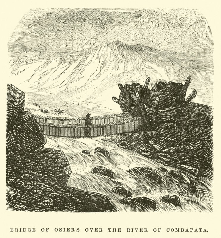 Weidenbrücke über den Fluss von Combapata von Edouard Riou