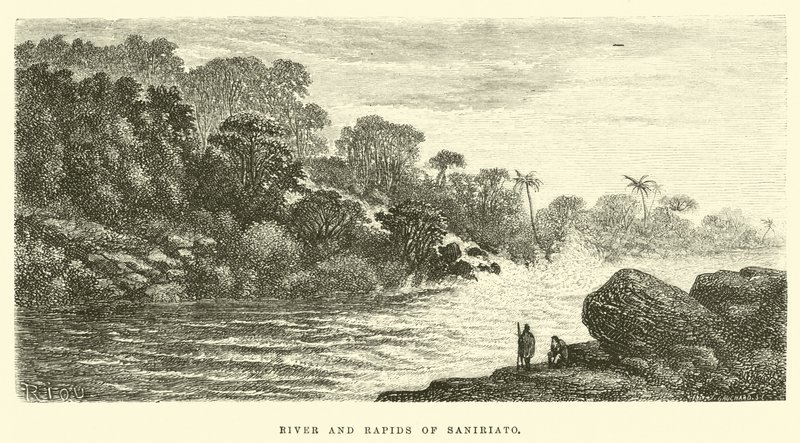 Fluss und Stromschnellen von Saniriato von Edouard Riou