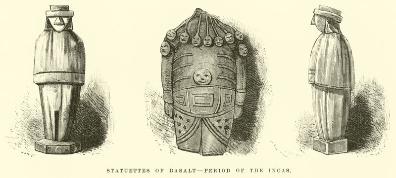 Statuetten aus Basalt, Zeit der Inkas von Edouard Riou