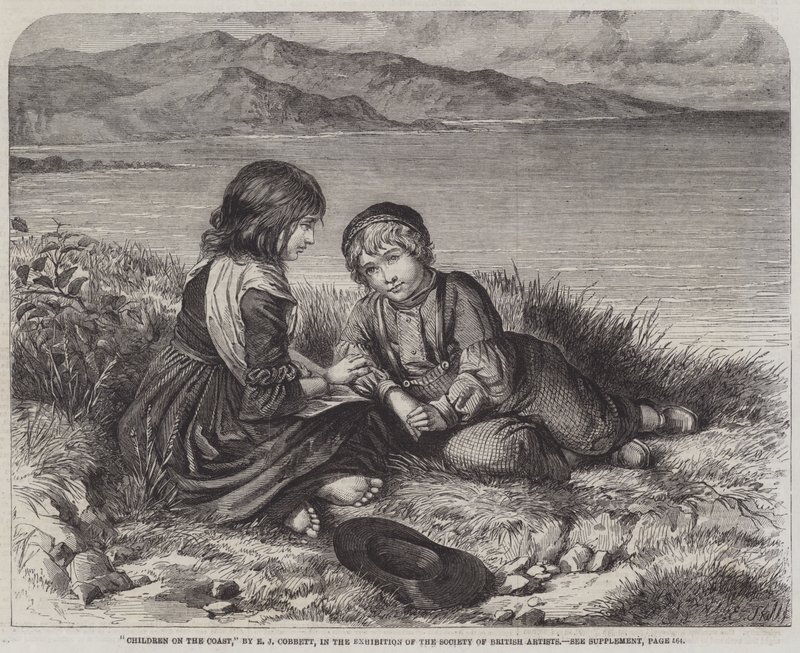 Kinder an der Küste von Edward John Cobbett