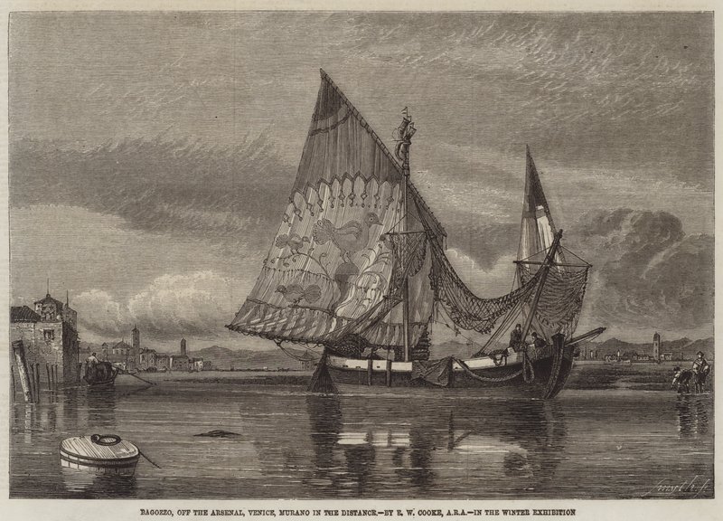 Bagozzo, vor dem Arsenal, Venedig, Murano in der Ferne von Edward William Cooke