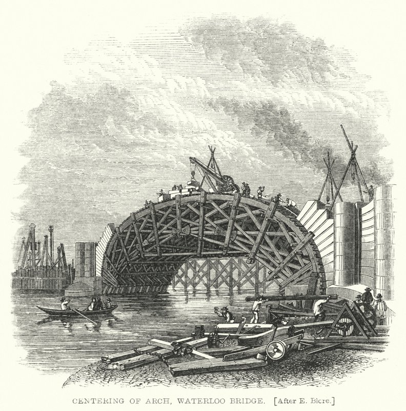 Zentrierung des Bogens, Waterloo-Brücke von Edward Blore