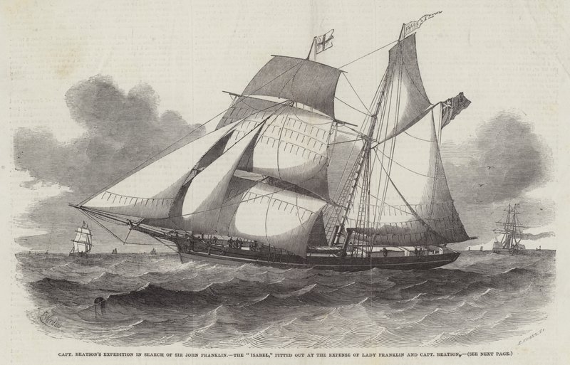 Captain Beatsons Expedition auf der Suche nach Sir John Franklin, die Isabel, ausgestattet auf Kosten von Lady Franklin und Captain Beatson von Edwin Weedon
