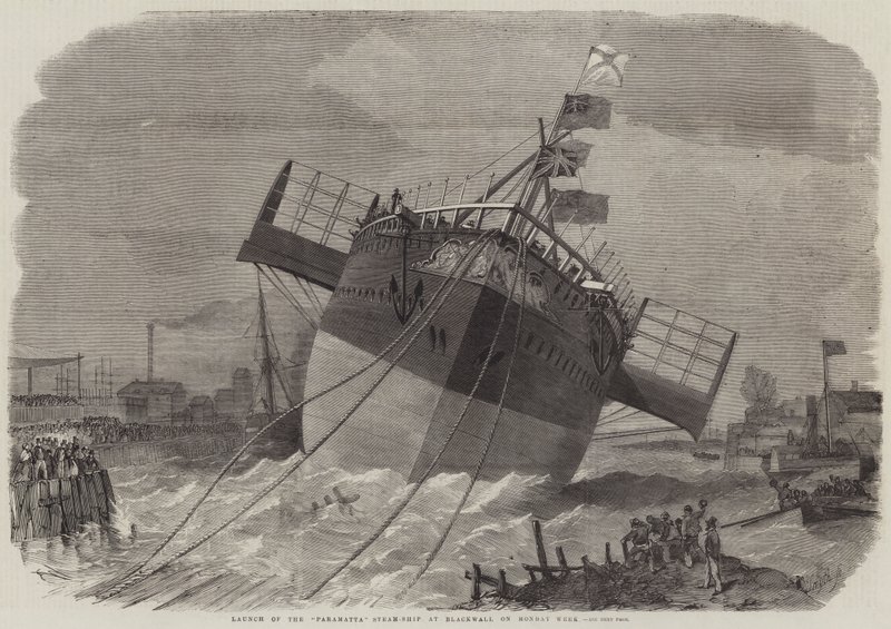 Start des Dampfschiffs Paramatta in Blackwall am Montag von Edwin Weedon