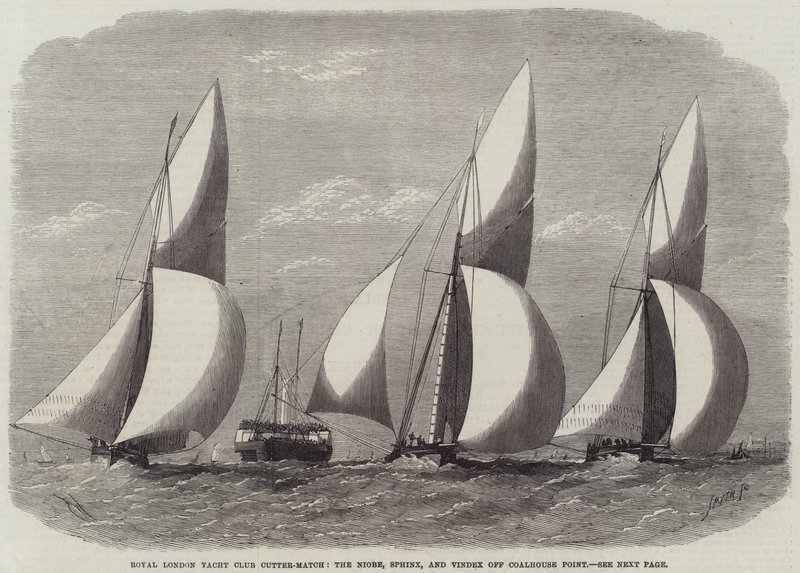 Royal London Yacht Club Cutter-Match, die Niobe, Sphinx und Vindex vor Coalhouse Point von Edwin Weedon