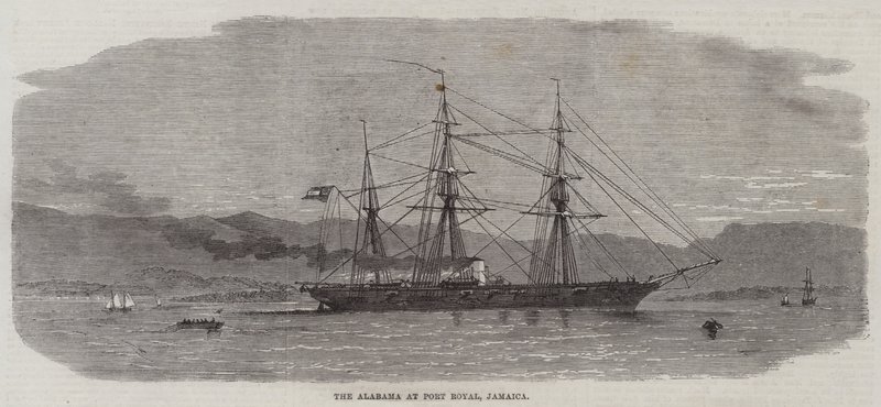 Die Alabama in Port Royal, Jamaika von Edwin Weedon