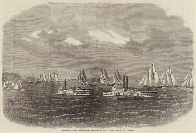 Das internationale Yacht-Rennen, Rückkehr zu den Narrows im Hafen von New York von Edwin Weedon