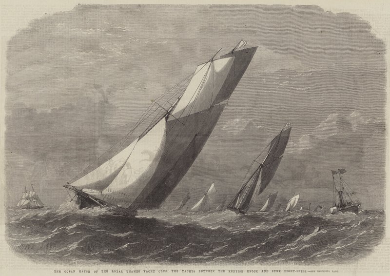 Das Ozeanrennen des Royal Thames Yacht Club, die Yachten zwischen den Kentish Knock und Sunk Light-Schiffen von Edwin Weedon
