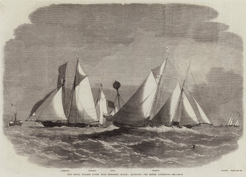 Das Royal Thames Yacht Club Schooner Match, um das Mouse Lightship von Edwin Weedon