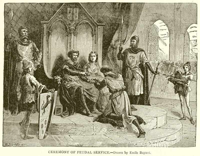 Zeremonie des Feudaldienstes von Emile Antoine Bayard