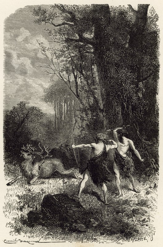 Die Jagd in der Rentierzeit von Emile Antoine Bayard