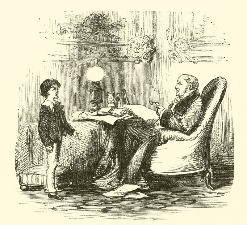 Robert Peel, beim rhetorischen Üben mit seinem Vater von English School