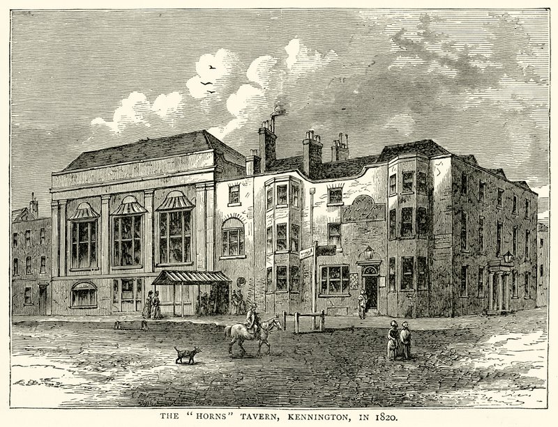 The Horns Tavern, Kennington, 1820 von English School