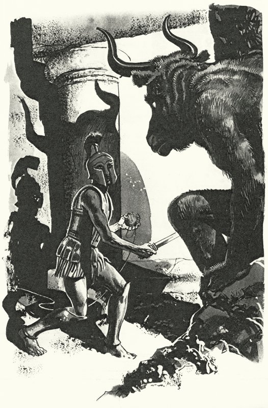 Theseus trifft auf den Minotaurus von English School