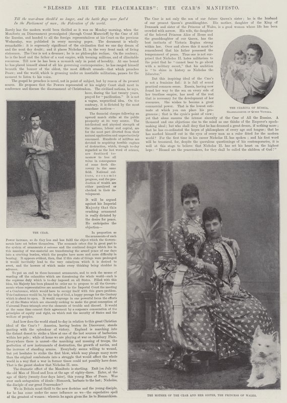 Selig sind die Friedensstifter, das Manifest des Zaren von English Photographer