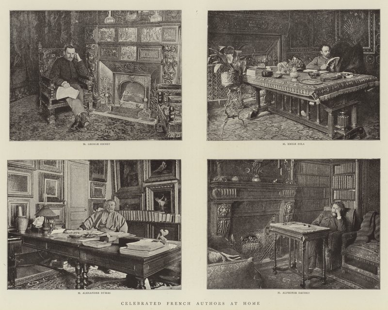 Berühmte französische Autoren zu Hause von English Photographer