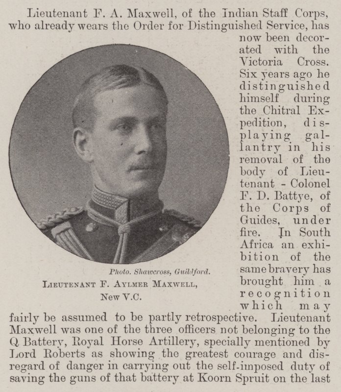 Leutnant F Aylmer Maxwell, neuer VC von English Photographer