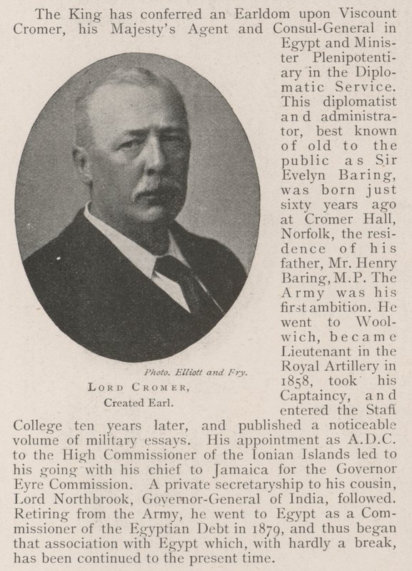 Lord Cromer, zum Earl ernannt von English Photographer