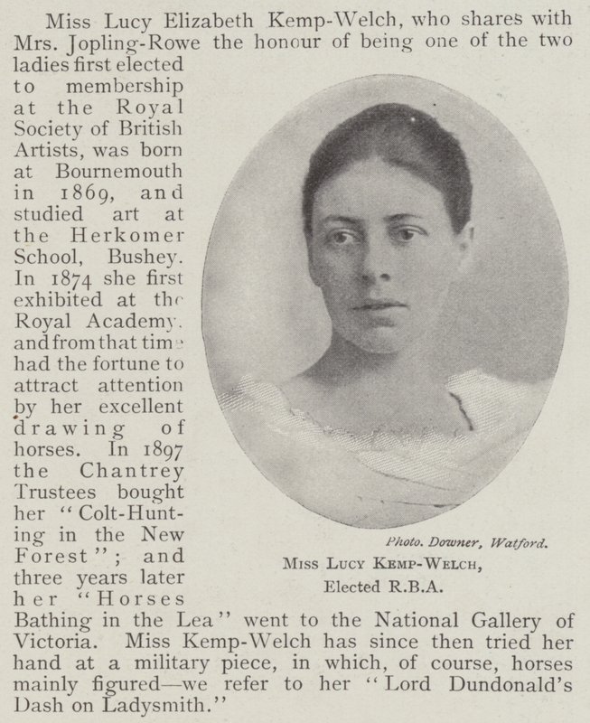 Miss Lucy Kemp-Welch, gewählt zur RBA von English Photographer