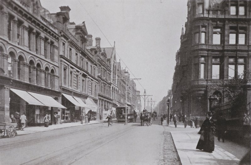 Newcastle, Grainger Street, West von English Photographer