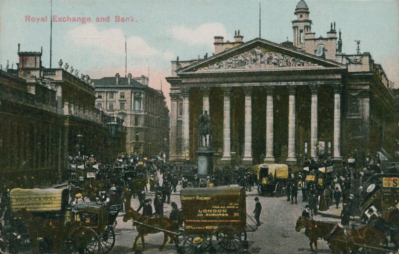 Royal Exchange und Bank, London von English Photographer