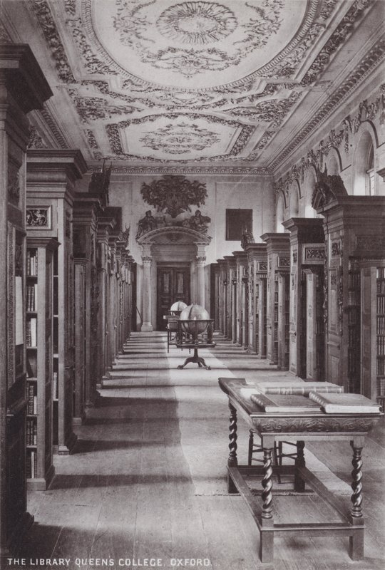 Die Bibliothek Queens College, Oxford von English Photographer