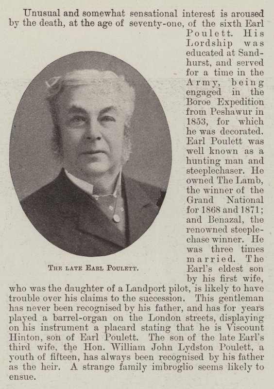 Der verstorbene Earl Poulett von English Photographer