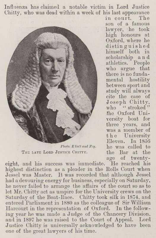 Der verstorbene Lord Justice Chitty von English Photographer