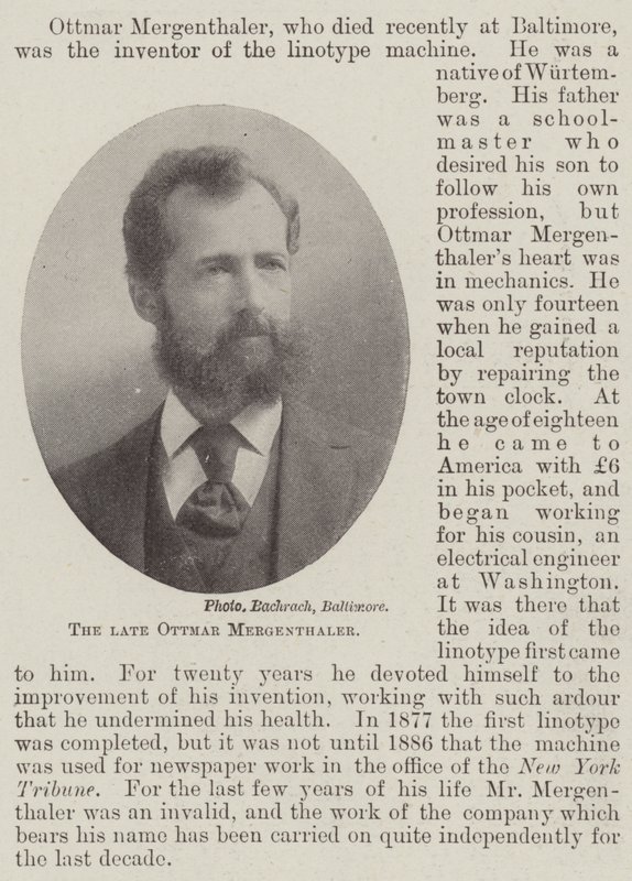 Der verstorbene Ottmar Mergenthaler von English Photographer