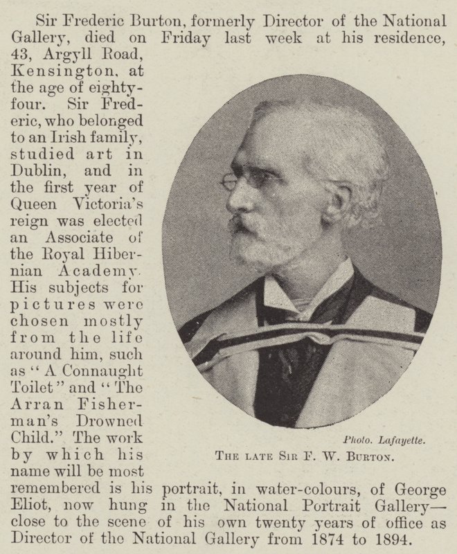 Der verstorbene Sir F. W. Burton von English Photographer