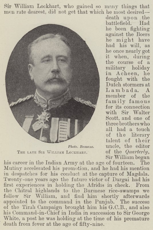 Der verstorbene Sir William Lockhart von English Photographer