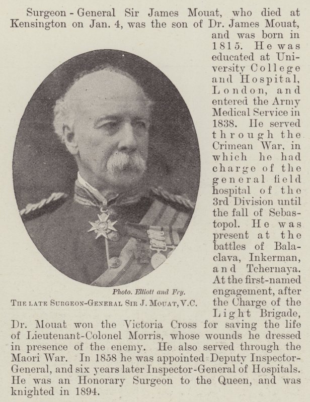 Der verstorbene Generalchirurg Sir J Mouat, VC von English Photographer