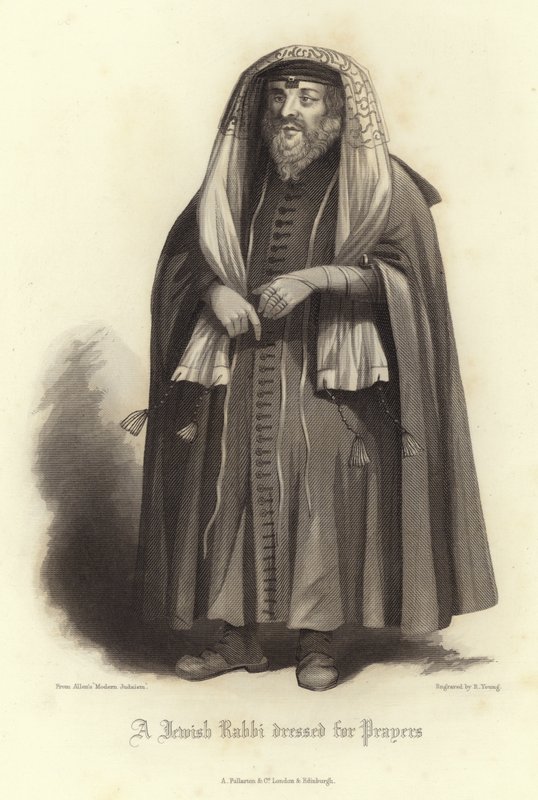 Ein jüdischer Rabbi im Gebetsgewand von English School