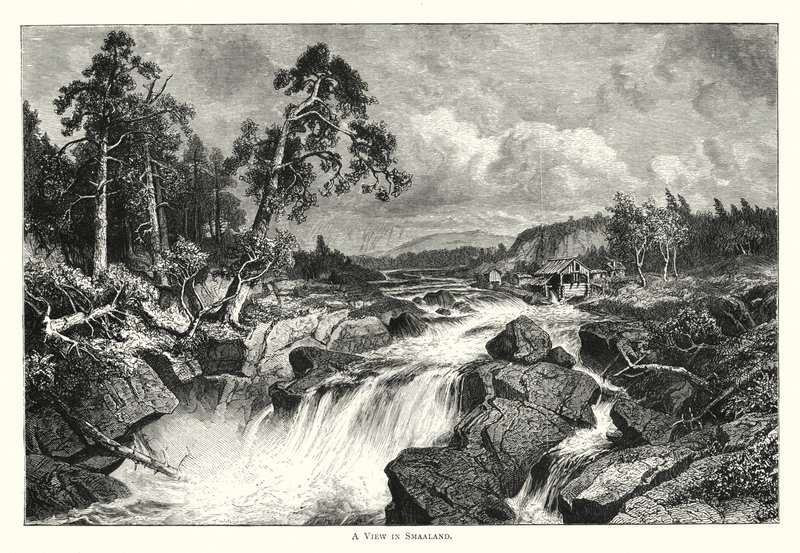 Eine Ansicht in Småland von English School