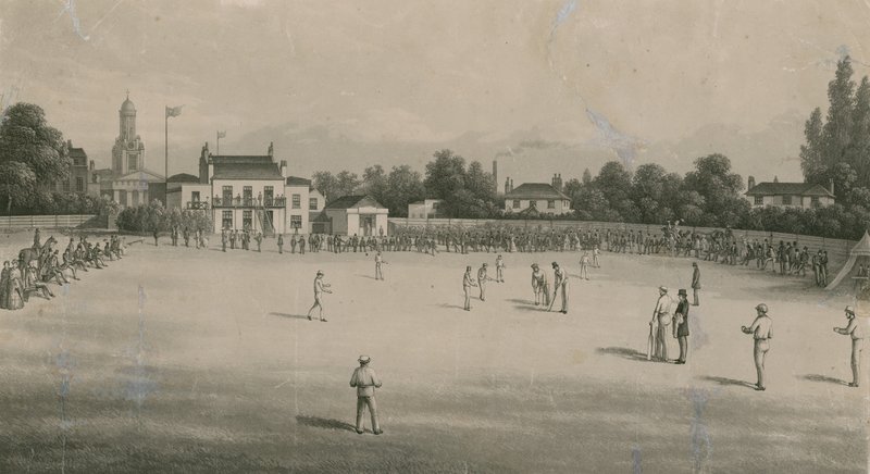 Ein Cricketspiel von English School