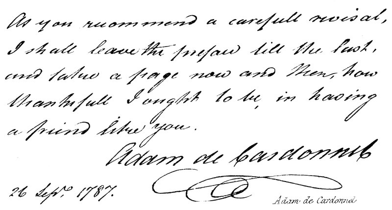Adam de Cardonnel von English School