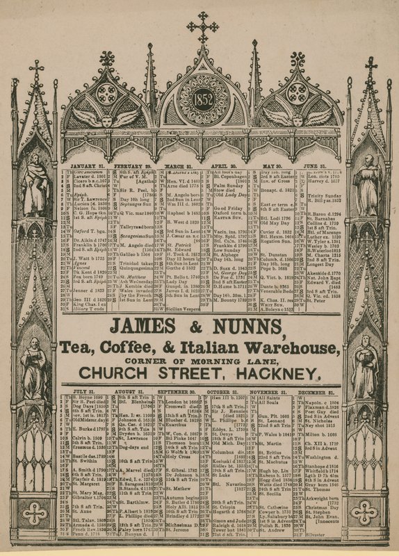 Almanach herausgegeben von James & Nunns von English School