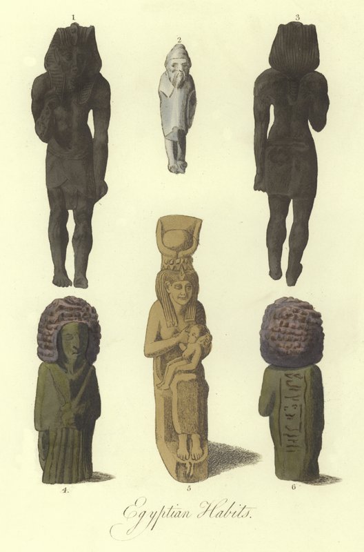 Alte ägyptische Statuen oder Figuren von English School