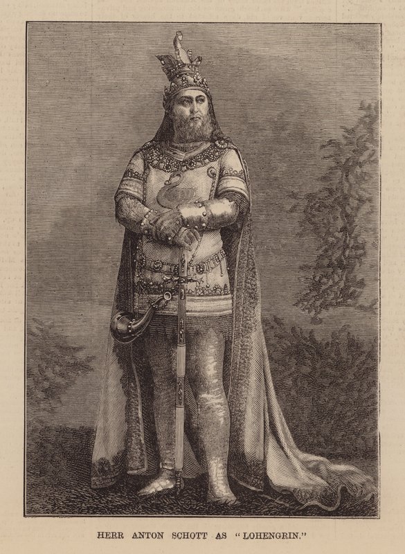 Anton Schott als Lohengrin von English School