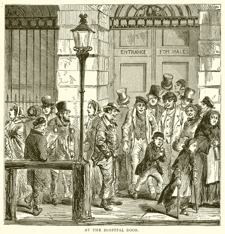 An der Tür des Krankenhauses von English School