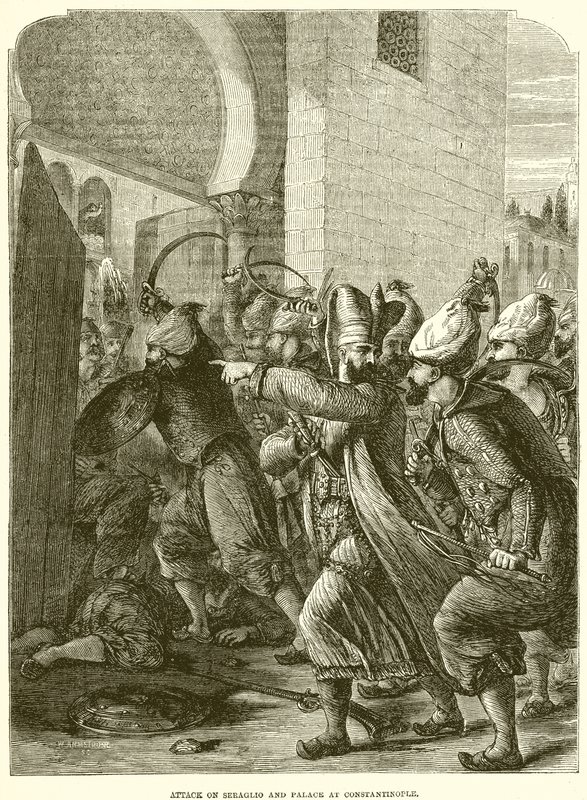 Angriff auf Serail und Palast in Konstantinopel von English School