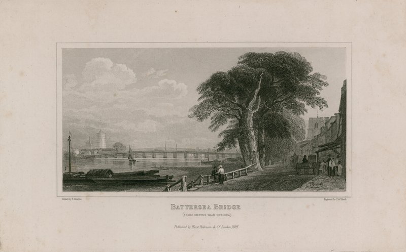 Battersea Brücke, von Cheyne Walk Chelsea von English School