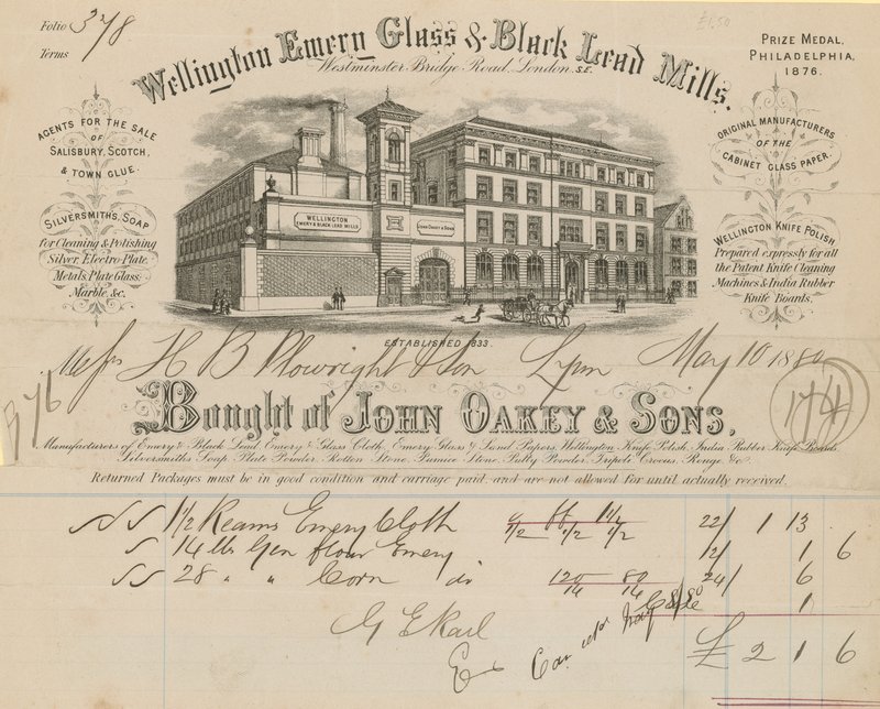 Gekauft für John Oakey & Sons von English School