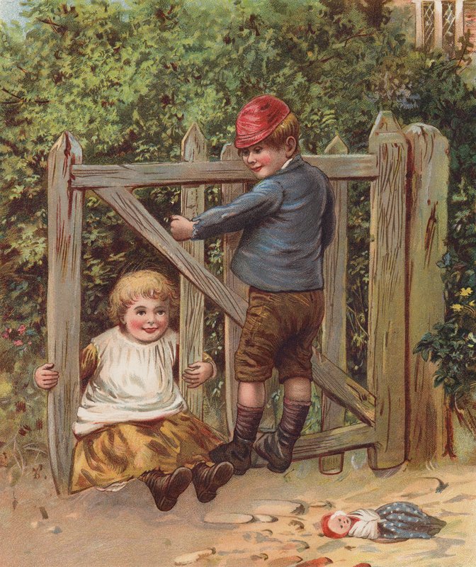 Gebrochenes Tor (Chromolithografie) von English School
