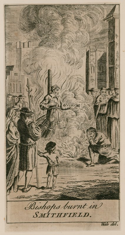 Verbrennung der Märtyrer in Smithfield von English School