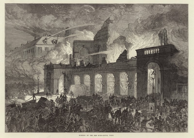 Brand des alten Opernhauses, Paris von English School