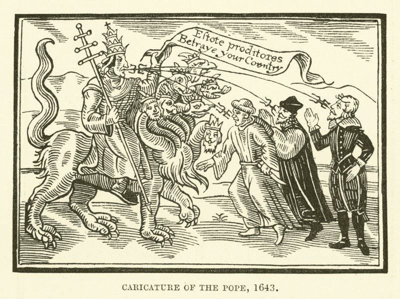 Karikatur des Papstes von English School